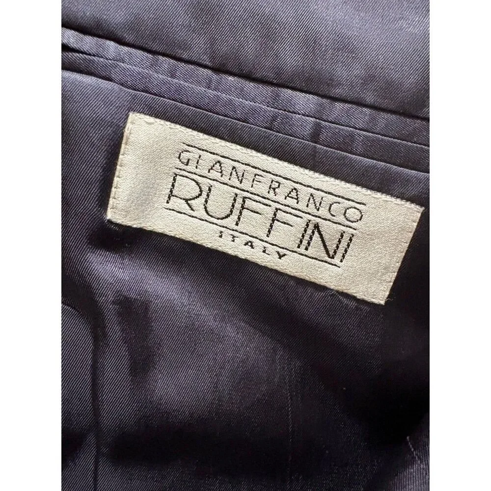 Gianfranco Ruffini Italy Blazer Jacket Mens Size 41 R Black Gray Blend Wool